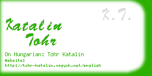 katalin tohr business card